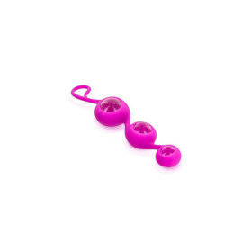 Triple boules de Geisha rose verre et silicone 